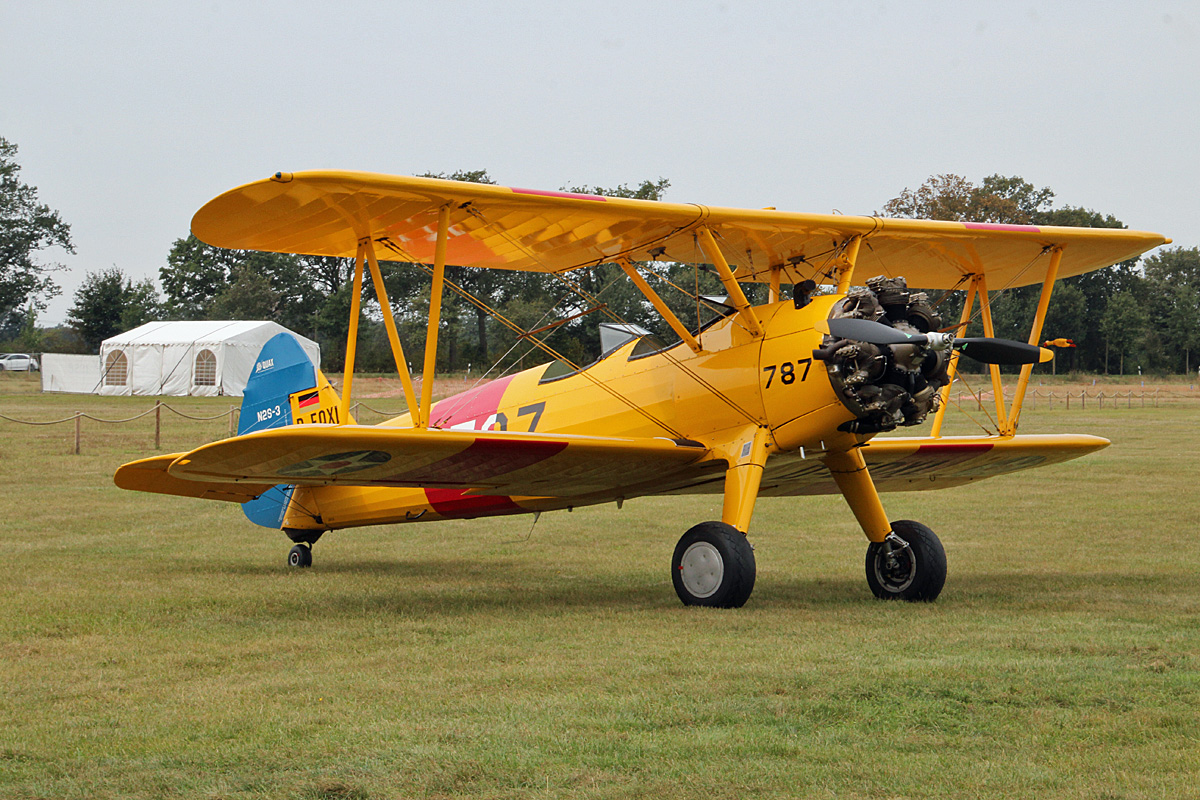 Quax, N2S-3 Boeing Stearman, D-EQXL, Flugplatz Bienenfarm, 13.09.2024