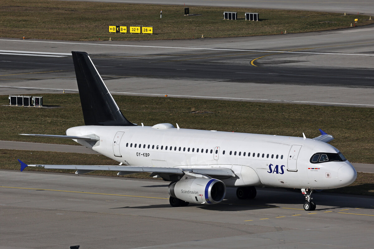 SAS Scandinavian Airlines, OY-KBP, Airbus A319-132, msn: 2888,  Viger Viking , 24.Januar 2025, ZRH Zürich, Switzerland.