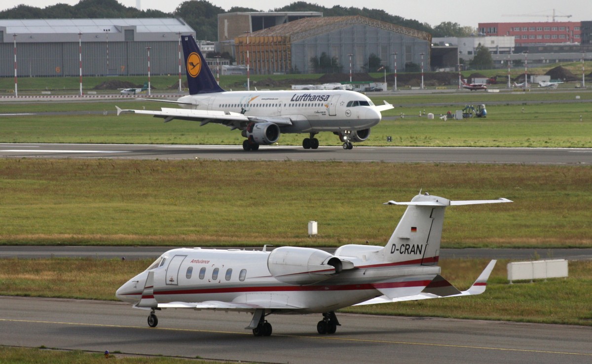 Senator Aviation Charter,D-CRAN,Learjet 60,31.08.2013,HAM-EDDH,Hamburg,Germany(landet:Lufthansa,D-AILU,A319-114)