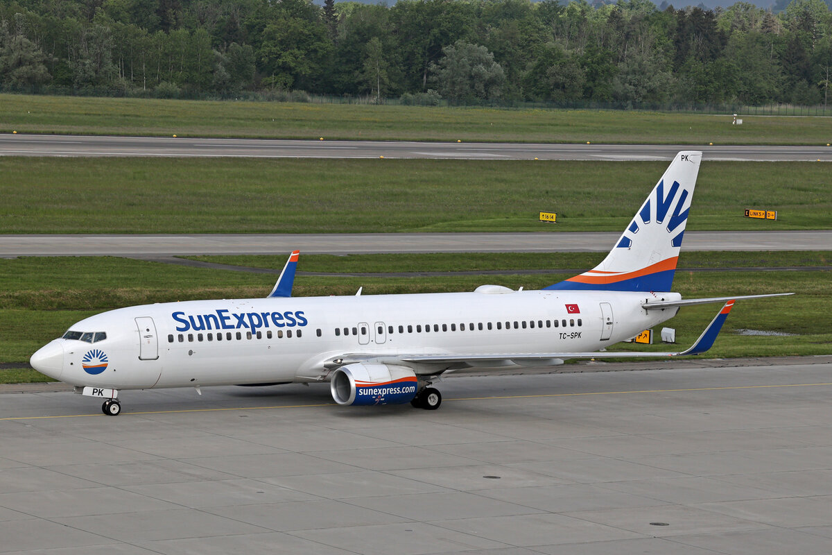 SunExpress, TC-SPK, Boeing B737-86N, msn: 35646/4788, 09.Mai 2024, ZRH Zürich, Switzerland.