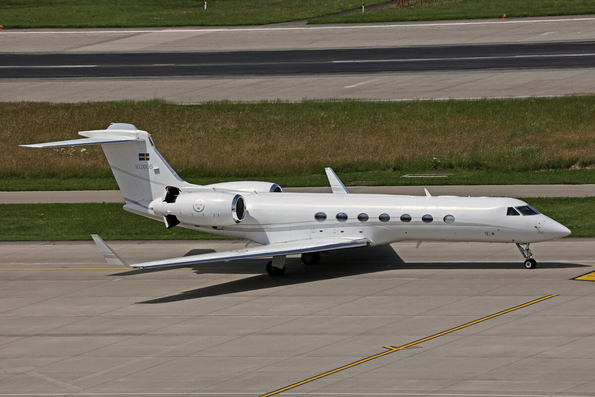 Swedish Air Force, 102005, Gulfstream G550, msn: 5200, 16.Juni 2024, ZRH Zürich, Switzerland.