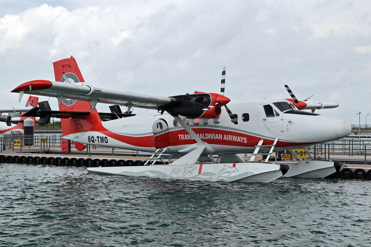 Trans Maldivian Airways, 8Q-TMO, De Havilland Canada DHC-6-300 Twin Otter, msn: 234, 20.Dezember 2024, MLE Malé, Maldives.