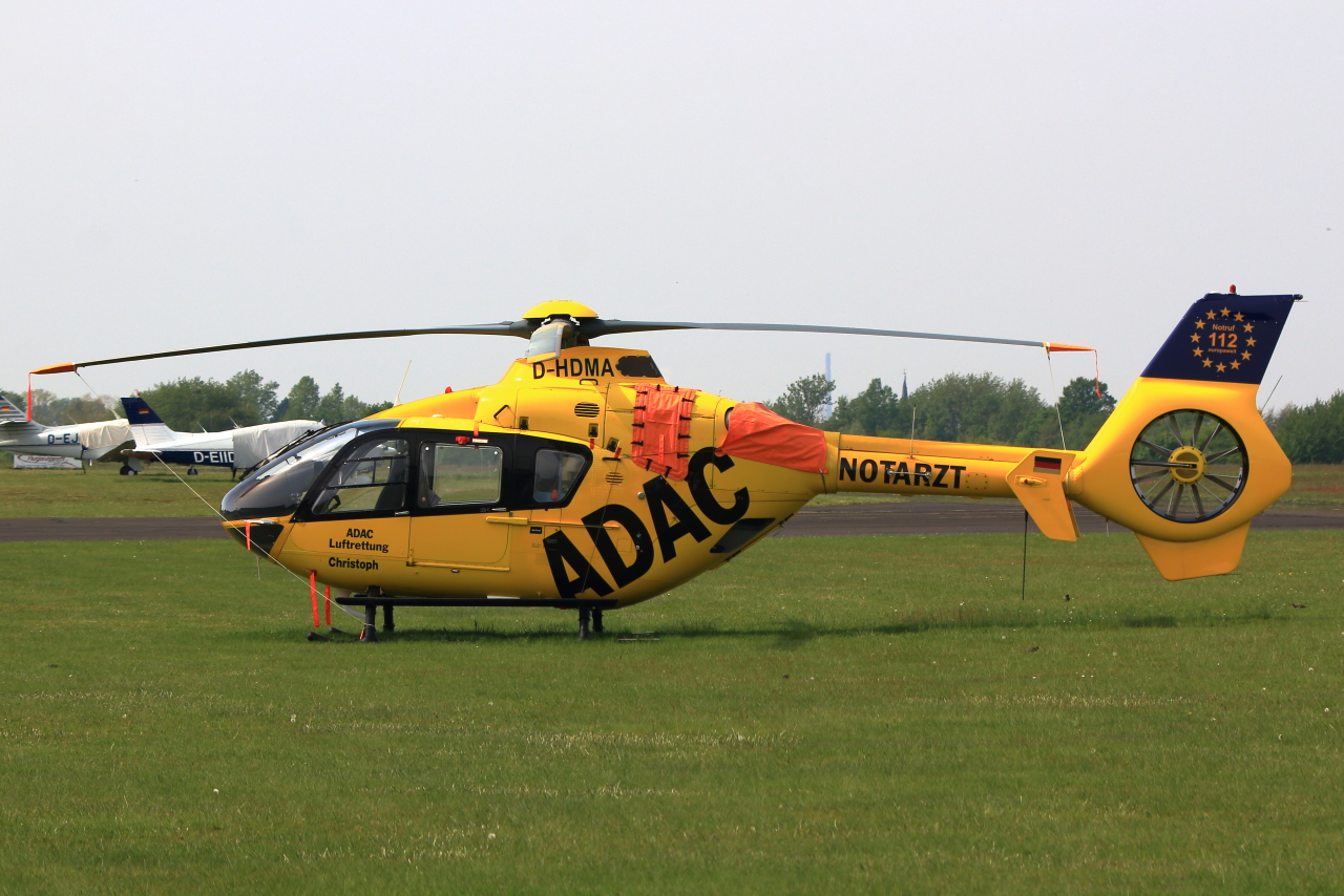 ADAC Luftrettung, D-HDMA, Eurocopter EC 135P2, S/N: 0239. Bonn-Hangelar (EDKB) am 01.05.2024.