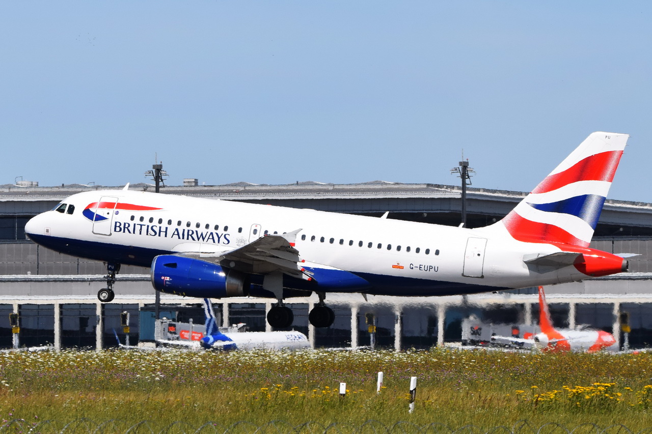 G-EUPU , British Airways , Airbus A319-131 , Berlin-Brandenburg  Willy Brandt  , BER , 18.07.2024 ,