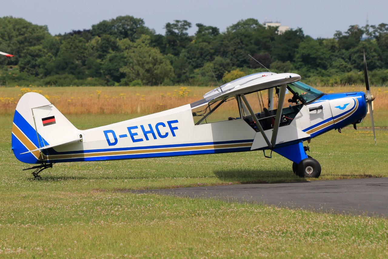 Privat, D-EHCF, Piper PA-18-95 Super Cub, S/N: 19-3190. Bonn-Hangelar (EDKB), 29.06.2024.