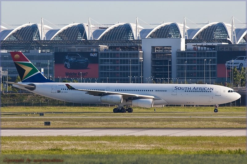 Landung A340/South African/MUC/Mnchen/Germany.