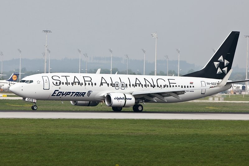 Landung, B737/Egypt Air/Star Alliance/MUC/Mnchen/Germany.

