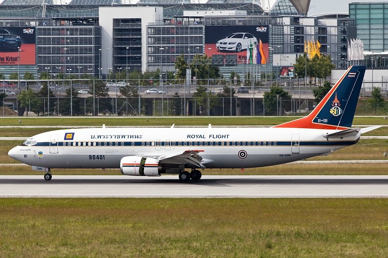 Landung B737/Royal Thai Flight/MUC/Mnchen/Germany.