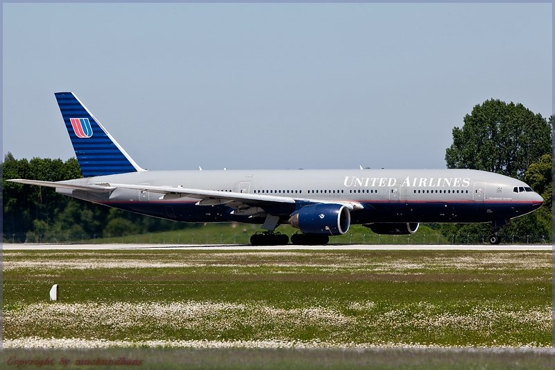 Take off B777/United/MUC/Mnchen/Germany