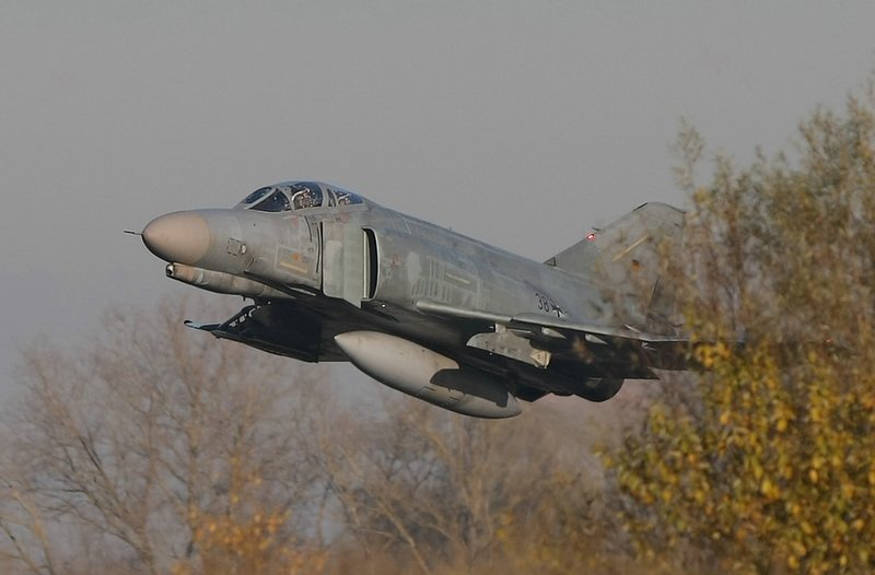 Take-off Phantom F-4F,38+55/Wittmund,in ETSN,Neuburg,Germany