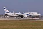 4X-EKC  Beit Shean  / EL AL Israel Airlines / B737-858(W) bei der Landung in MUC aus Tel Aviv (TLV) 28.03.2014