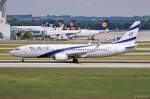 4X-EKL  Nahalal  / EL AL Israel Airlines / B737-85P(W) beim Start in MUC nach Tel Aviv (TLV) 15.07.2014