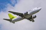 Air Baltic, YL-BBQ, B737-522 in MUC im Steigflug nach Riga (RIX) 01.07.2013