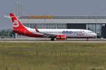 Air Berlin, D-ABME, B737-86J(W) bei der Landung in MUC aus Alicante (ALC) 17.06.2013