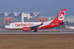 D-AHXH / Air Berlin / B737-7K5(W) in MUC beim Start nach Brindisi (BDS) 01.02.2014