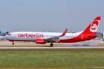 D-ABMV / Air Berlin / B737-86J(W) in MUC bei der Landung aus Berlin-Tegel (TXL) 03.07.2014