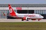 D-AGEC / Air Berlin / B737-76J(W) beim Start in MUC nach Olbia (OLB) 04.07.2014