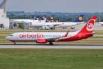 D-ABMS / Air Berlin / B737-86J(W) beim Start in MUC nach Cagliari (CAG) 15.07.2014