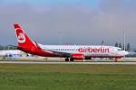 D-ABKK / Air Berlin / B737-86J(W) beim Start in MUC nach Cadliari (CAG) 28.08.2014