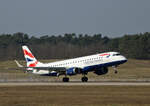 British Airways, ERJ-190-100SR, G-LCAF, BER, 08.03.2024