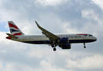 British Airways, Airbus A 320-251N, G-TTN, BER, 23.06.2024