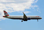 British Airways, Airbus A 321-251NX, G-NEOW, BER, 14.07.2024