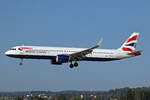 British Airways, G-NEOZ, Airbus A321-251NX, msn: 9123, 23.August 2024, ZRH Zürich, Switzerland.