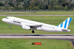 Condor Airbus A320-232 LY-VUT betrieben von Heston Airlines beim Start in Düsseldorf 24.8.2024