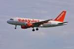 EasyJet, G-EZAN, A319-111 im Landeanflug in MUC aus London (LGW) 21.05.2013