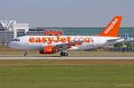 G-EZGF / EasyJet / A319-111 bei der Landung in MUC aus London (LGW) 17.08.2013