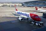 A320-214 HB-IJV  Schatzalp  der Edelweiss wartet am 19.1.19 auf die Pushback Freigabe am Flughafen Zürich.