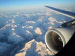 Edelweiss Air Flug 402 von Zrich nach Pristina. Sitz 1F, wingview. Aufgenommen am 01. April 2012.