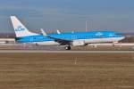 PH-BXY  Fuut/Grebe  /KLM Royal Dutch / B737-8K2(W)in MUC bei der Landung aus Amsterdam (AMS) 28.12.2013