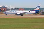 TC-SNU / SunExpress / B737-8HC(W) bei der Landung in MUC aus Antalya (AYT) 02.08.2013