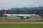 SWISS International Air Lines, HB-JHC, Airbus A330-343X, msn: 1029,  Bellinzona , 23.August 2024, ZRH Zürich, Switzerland.