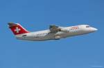 HB-IXQ / Swiss / Avro RJ100 in MUC im Steigflug nach Zrich (ZRH) 17.07.2013