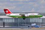 HB-IYS / Swiss / Avro RJ100 in MUC vor der Landung aus Zürich (ZRH) 01.07.2014