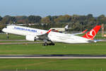 Turkish Airlines Airbus A350-941 TC-LGM beim Start in Düsseldorf 11.10.2024