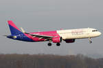 Wizz Air Airbus A321-271NX HA-LZK bei der Landung in Dortmund 9.2.2025