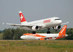 Swiss, Airbus A 320-214, HB-JLQ, Easyjet Europe, Airbus A 320-214, OE-IVS, BER, 21.06.2024