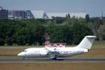 Die bulgarische Charterfluggesellschaft Hemus Air ist gerade mit einer BAe 146-200 LZ-HBB in Berlin Tegel gelandet, 24.05.09.