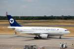 Mongolian Airlines Airbus A310-304 JU-1010  CHINGGIS KHAAN  auf dem Weg zur Landebahn auf dem Flughafen Berlin Tegel, 22.06.08.