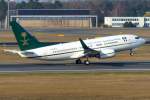 Kingdom of Saudi Arabia mit der B737-7AJ /BBJ cn33499 HZ-MF2 beim Start in Berlin-Tegel im März 2014.