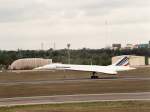 Aerospatiale-BAC Concorde. Start einer Concorde der Air France in Berlin-Tegel im Jahre 1987. Scan vom Foto.