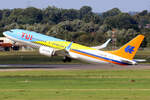 TUIfly Boeing 737-8 MAX D-AMAH beim Start in Düsseldorf 24.8.2024