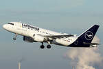 Lufthansa City Airbus A319-112 D-AIBQ beim Start in Düsseldorf 30.11.2024