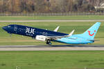 Tuifly Boeing 737-86J D-ABKM beim Start in Düsseldorf 30.11.2024