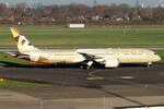 Etihad Boeing 787-9 Dreamliner A6-BLF rollt zum Start in Düsseldorf 30.11.2024