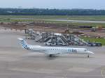 Eine Maschine von FlyBE am Dsseldorfer Flughafen.