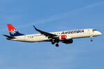 Air Serbia Embraer 195LR YU-ATB bei der Landung in Frankfurt 19.2.2025